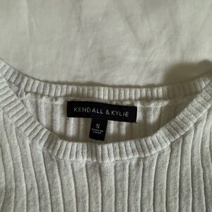 Kendall & Kylie Ribbed Tank Top - Light Gray